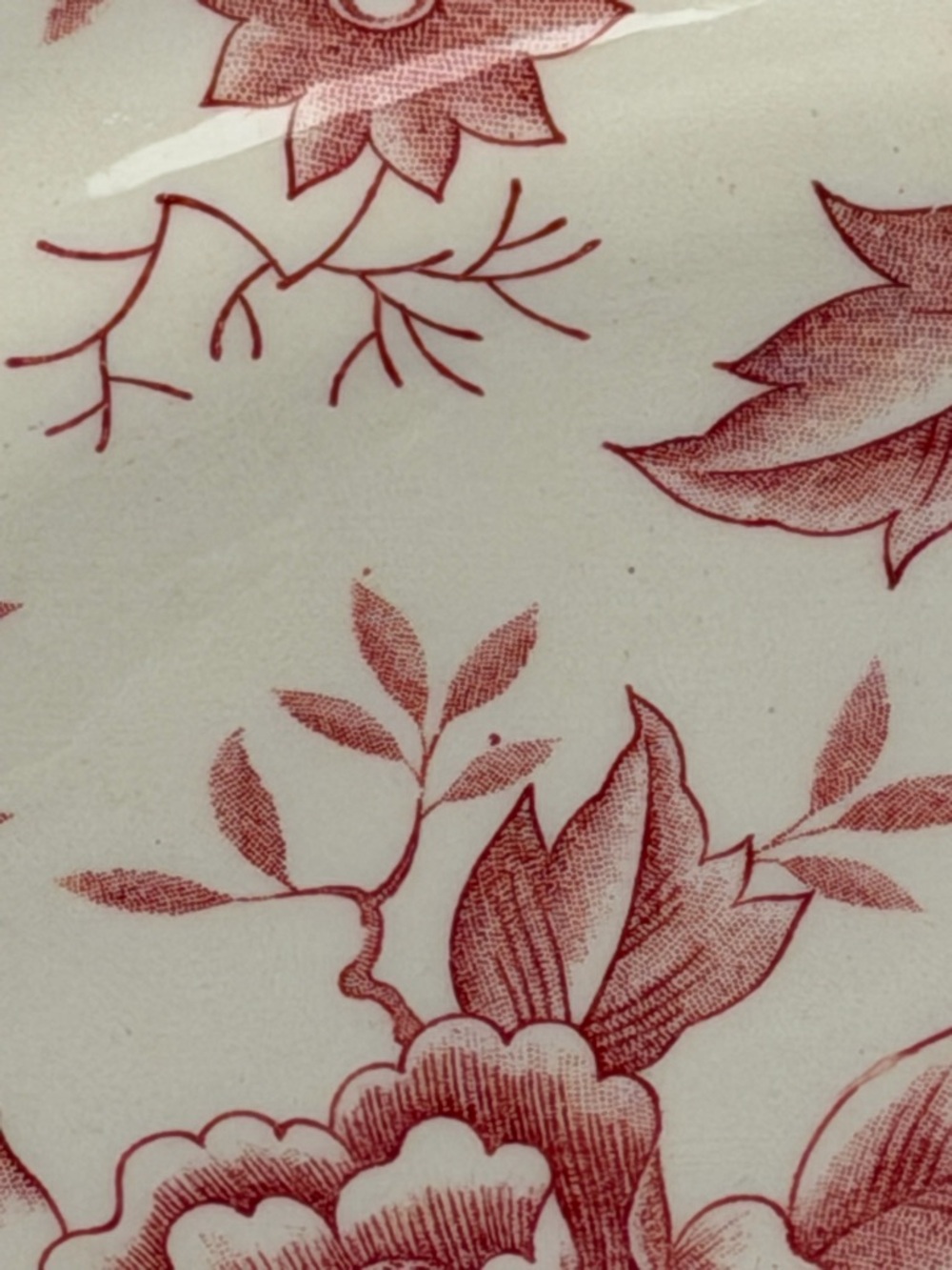 Vintage Pink Red Floral Ironstone Oval Serving Platter 12.5” Cottagecore Chic - Picture 5 of 6